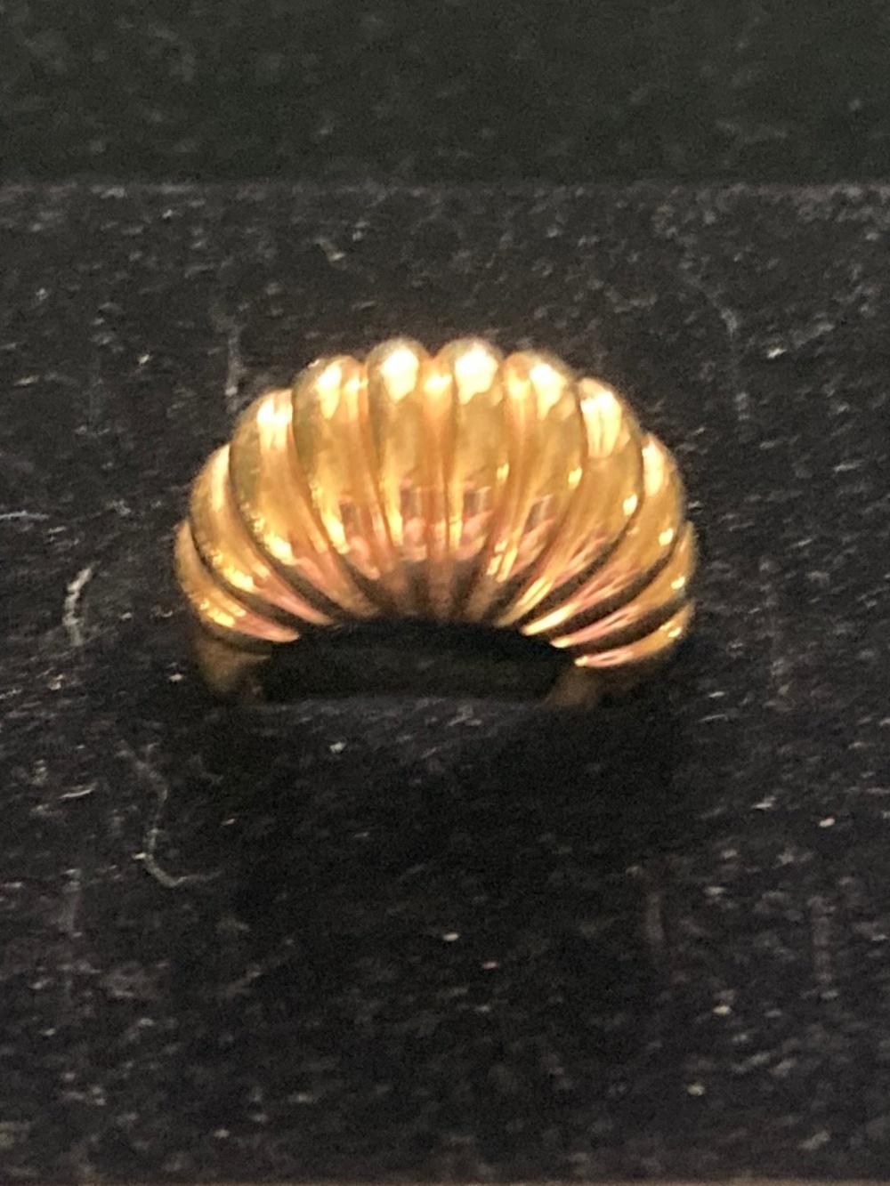 Francesca Visconti Gold Tone Shrimp Ring/Size 7/Very Good Pre-Owned Condition